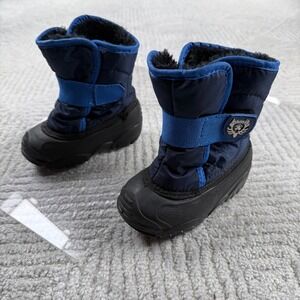 Kamik Winter Snow Boots Toddler Boys Size 6 Navy Blue Waterproof Insulated Strap